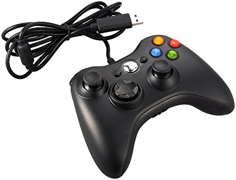 Memoru Black Wired Game Controller Gamepad Joystick for Xbox 360