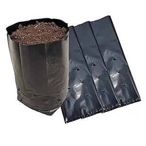 Greenbelt Nursery Bags for Plants Plastic Poly Grow Bag Plant Bag Black UV Protected Size 10x12 INCH Pack of 15 25 50 (15)
