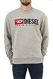 diesel pullover Halsnaher Rundhalsausschnitt Diesel Herren S-Crew-Division SWEA Sweatshirt, Grau (Grey 912), Large (Herstellergröße: L)
