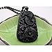 Produktbild BGRHF Handarbeit Natürlicher Schwarzer Obsidian Geschnitzte Fische Happy Reunion Lucky Blessing Anhänger Halskette Modeschmuck