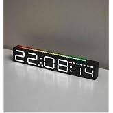 TechTic Geniş Ekran Dijital Masa Saati &ndash; Ses Ritim Sens&ouml;rl&uuml; RGB Işık | Tarih & Alarm &Ouml;zellikli Modern LED Saat