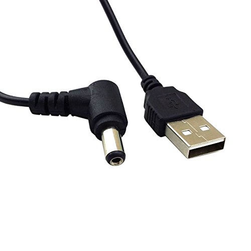 CY USB 2.0 Typ A Stecker auf Rechts gewinkelt 90 Grad 5,5 x 2,5 mm DC 5 V Power Plug Hohlstecker Ladekabel 80 cm - 2