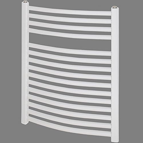 Curved Towel Radiator White 740 x 600 mm Wide Heated Towel Rail Ladder Bathroom Central Heating 800 x 600