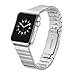 Produktbild GOSETH für Apple Watch Series 4 (44mm), mit Schmetterlingsverschluss Edelstahl Ersatzband kompatibel mit Apple Watch Fitness Smart Watch, Move Link by Hands - Silber