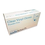 SafeTouch 50000011 Powder Free Clear Vinyl Gloves, Medium (Pack of 100)