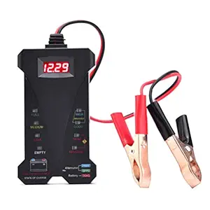 AUTDER 12V Digital Car Battery Tester Voltmeter and Alternator Charging System Analyzer to Test Battery Condition with LCD Display and LED Indication Lead Length 13.5