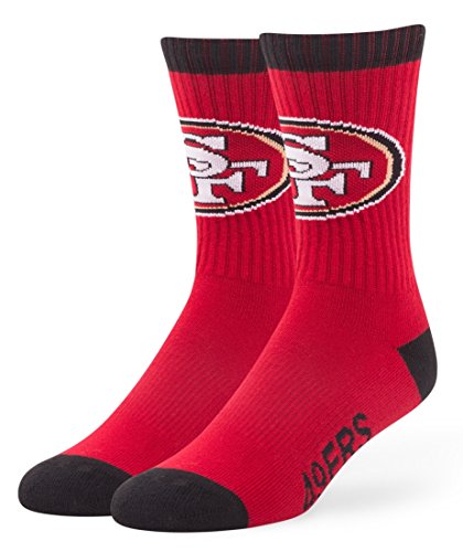 San Francisco 49ers NFL 47 Brand 'Bolt' Striped Men's Crew Length Socks