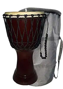 GT manufacturers Free Style Rope|Tuned Djembe|Djembe Drums(8'' Head)|Musical Instrument|Percussion Hand Drums|Tribal Dholki (Dark Brown)