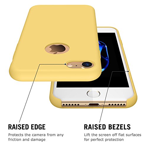 iPhone 7 Case,RANVOO[Driving Series]Liquid Silicone Gel Rubber Cover Case [Soft Touch] and Soft Microfiber Cloth Lining Cushion [Shock Absorbing] iPhone 7 Magentic Case,Yellow