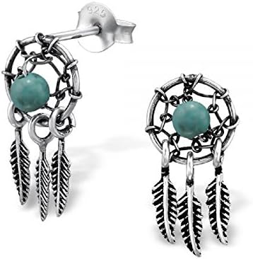 JewellerybyZ 925 Sterling Silver Hypoallergenic Dream Catcher Earrings 8mm x 17mm (Nickel Free and Safe for Sensitive Ears)