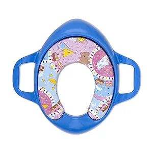 BabyPro Soft-Padded, Light Weight & Cushioned Kids Potty Seat with Handles | Fits Round & Oval Standard Toilets | Ready to use Training Toilet Seat for 9 Months + Kids, Boys and Girls ( Blue )