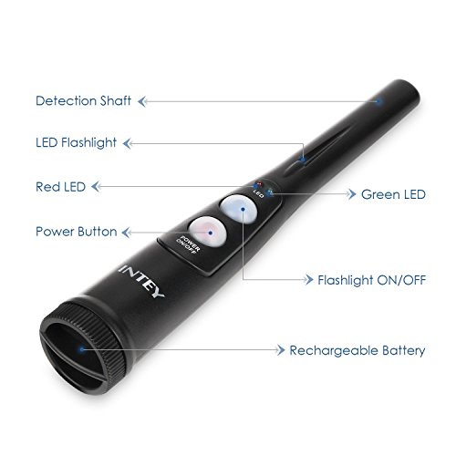 INTEY Handliche Handheld Pro Pointer Pinpointer Metalldetektor Wasserdicht IP65 mit einer klappbaren Schaufel und Tragetasche - 6