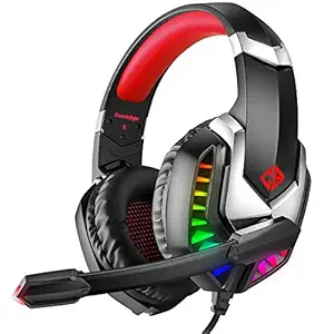 Cosmic Byte G2050 RGB 7.1 Surround Sound USB Gaming Headphone for PS5, PC with Software and Gel Microphone (Red)