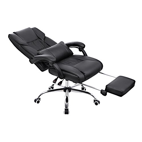 Songmics Office Computer Desk Chair with Footrest and Adjustable back OBG71B