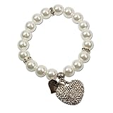 Durchmesser Trachtenarmband mit Herz-Anhänger: ca. 5,5 cm, Anhänger Strass-Herz mit Strass-Steinen: ca. 2,3 x 2 cm