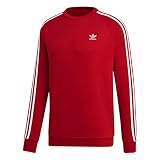 Tela suave adidas 3-Stripes Crew - Sudadera, Hombre, Power Red, XL