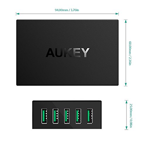 AUKEY Cargador USB 5 Puertos 50W 10A con Tecnolog a AiPower Una Corriente M xima de 2 4A para iPhone iPad Air Pro HTC LG y m s reviews AUKEY Cargador USB 5 Puertos 50W 10A con Tecnolog a AiPower Una Corriente M xima de 2 4A para iPhone iPad Air Pro HTC LG y m s