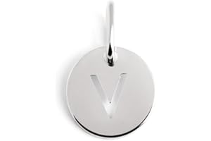 SINGULARU - Mini Medallion Letter Argent. Pendentif initiale en argent sterling avec finition plaquée rhodium. À combiner avec un collier. Bijoux pour femme. Lettre A-Z.