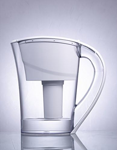 Alkaline Water Jug New 2.6 Litre Model. Fits Fridge Door. Includes 2 Filters. White