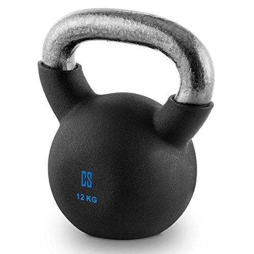 Capital Sports V-ket Kettlebell Kugelhantel mit flächenschonender Vinyl-Ummantelung (großzügiger Griffbügel, aufgedrucktes Gewicht, abgeflachter Boden) schwarz-blau - 3