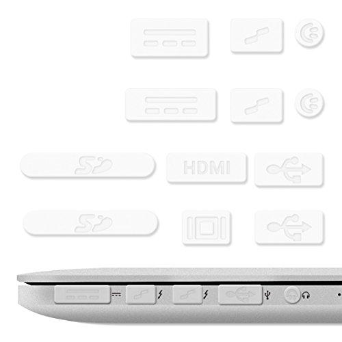 kwmobile 12x Tap  n Anti-Polvo para Apple MacBook Pro 13  15  Retina Air 11  13  a Partir de Mediados de 2011 - Mediados de 2016  - Tapas Protectoras  Anti-Suciedad  para Ranuras de Ordenador port  til