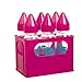 dBb Remond 177368 Crate and  6 Silicone Teat Glass Feeding Bottles Translucent Pink 240 ml