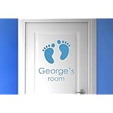 personalisiert Namen Säugling Baby Geburt Fußabdrücke Tür Zimmer Wandtattoos / Wandaufkleber