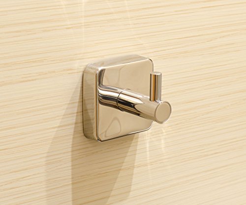 Kapitan Quattro Handtuchhaken Ohne Bohren Quadratischer Stil 18/10 Edelstahl Wandmontage Made in der EU, 20 Jahre Garantie - 2