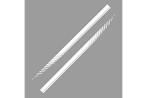 Sport Racing Streifen Grafik Aufkleber, Asudaro Auto Karosserie Seitenstreifen Vinyl Grafik Aufkleber Decals Streifen Racing Dekor DIY Seitenschweller Auto Aufkleber Gestreifter Autoaufkleber,Weiß