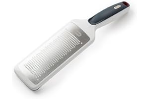 Zyliss E900035 Fine Grater with Handle, Stainless Steel/Plastic, White, Grating Cheese/Garlic/Lemon Zester/Nutmeg/Parmesan/Ginger/Vegetable/Carrot/Chocolate, Dishwasher Safe