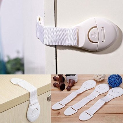 LOSORN ZPY® "Deal of The Day" 10 PCS Child Infant Baby Safety Appliance Fridge Drawer Cupboard Cabinet Door Drawers Lengthened Safety Lock Latch(10_pcs)