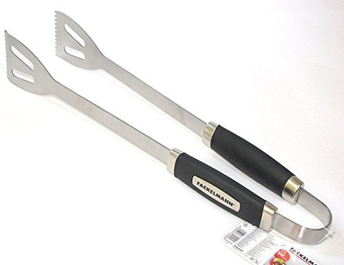 FACKELMANN GRILLZANGE MIT SOFT GRIF MEHRZWECKZANGE, SERVIERZANGE, ROST FREI EDELSTAHL, CA.40 CM