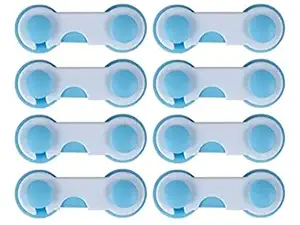 Baby /Child Safety Locks,/Latches for Drawer, Cup Board, Refrigerator, Doors, Microwave Oven, Toilet lid,etc,3M Dual Adhesive Tape, Peel and Paste Model,Child proofing Cabinet Locks- 8 Pieces.