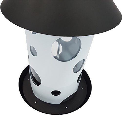 Vogelfutter-Station 30 cm aus Metall großer Futterspender für bis zu 2 kg Futter Vogelhaus zum Hängen Vogelfutter-Spender mit 3 Futteröffnungen – perfekt für Wildvogelmischungen - 2