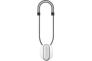 Feegow Soporte magnético de liberación rápida para el cuello para grabadora de voz + correa de fijación para el pecho, para PLAUD NotePin AI, cordón ajustable de liberación rápida (blanco)