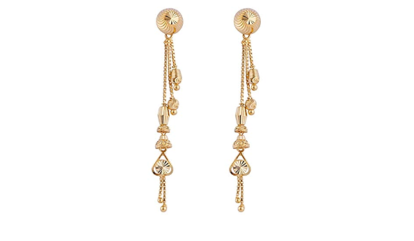 Yellow Gold Sui Dhaga Earrings 