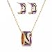 Produktbild Schmuck Emaille Kit von Halskette und Ohrringe Schmuck 18K Gold überzogene Weinlese Geometrie spezielle Entwurfs Neuheit Schmuck für die Dame Frauen Mädchen Geschenk JSF9