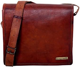 Handmade Original Leather Messenger Laptop Bag - Imported Leather Bag from India - Free Surprise Gift
