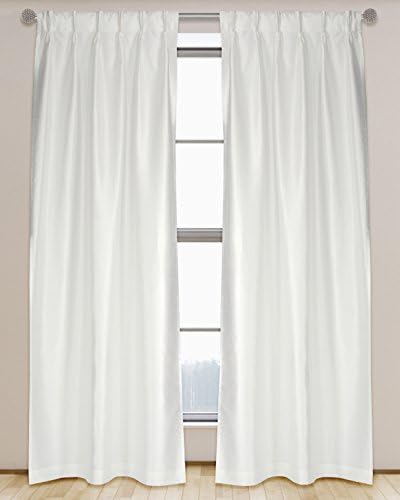 LJ Home Fashions Pinch Pleat Hidden Tab Curtain Set, Ivory, 30 x 95