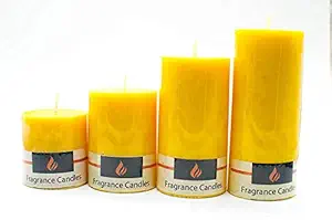 Ein Sof Highly Fragranced Marble Pillar Candles Set of 4 - Scented Vanilla