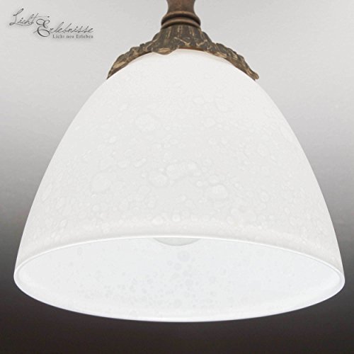 Premium Deckenleuchte aus Messing antik Jugendstil E14 bis 40W 230V für Glas matt Flur Wohnzimmer Esszimmer Lampen Leuchte Beleuchtung Deckenlampe - 