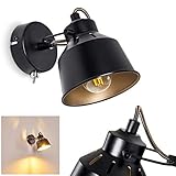 wandleuchte schwarz led SCHWENKBARER LAMPENSCHIRM: Der Lampenschirm ist an einer flexiblen Halterung befestigt. Dadurch ist er beliebig dreh- und schwenkbar und kann in der gewünschten Position fixiert werden.