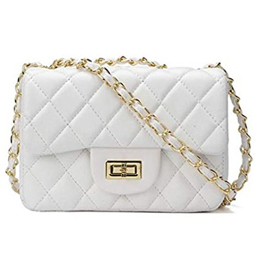 Preisvergleich Produktbild liyuan Damen Handtaschen Crossbody Taschen Kette Schultertaschen Fashion Mini Bags (White1, OneSize)