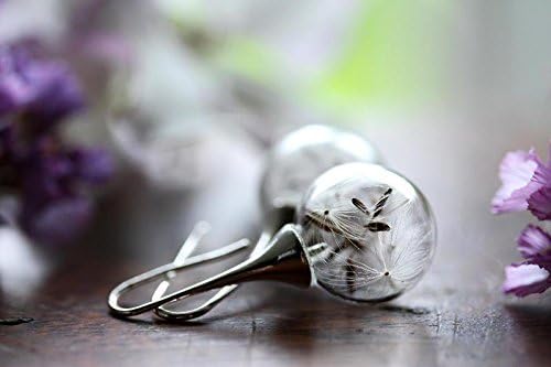 Dandelion seed dangle earrings , Real Flower Jewellery, wedding jewelry