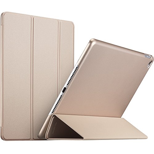 iPad Air 2 Case, ESR® [Soft Touching Rubber Cover] iPad Air 2 Slim Fit Leather Smart Case with Rubberized Back Cover and Auto Sleep/Wake Function for iPad Air 2 (Champagne Gold)
