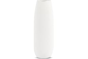 ZAHRVIA Vase en Céramique, Vase Blanc Mat 20cm, Décoration intérieure pour Les Fleurs fraîches et séchées, Vase Décoratif de Haute Qualité, pour Maison, Fête, Centre de Table de Mariage