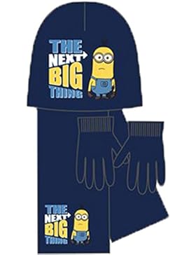 Minions Ich einfach unverbesserlich Mütze, Schal und Handschuhe in Blau oder Grau oder Dunkelblau Gr. 52 oder 54