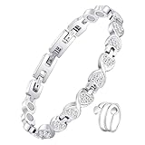 Jecanori Magnetic Bracelets For Women - Titanium Steel Magnetic Bracelet - 3800 Gauss Ultra Strength Magnets - Adjustable Length Wristband With Gift Box