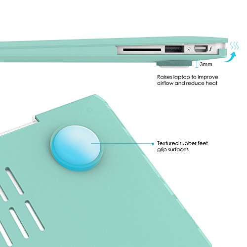 iBenzer – Soft-Skin-Serie Kunststoffabdeckung des schweren Kastens für Macbook Air 13,3“ (A1466/A1369) NO CD-ROM, Grün MMA13GN - 5