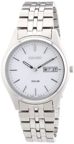 Seiko Herren-Armbanduhr XL Solar Analog Edelstahl SNE031P1